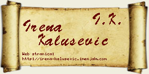 Irena Kalušević vizit kartica